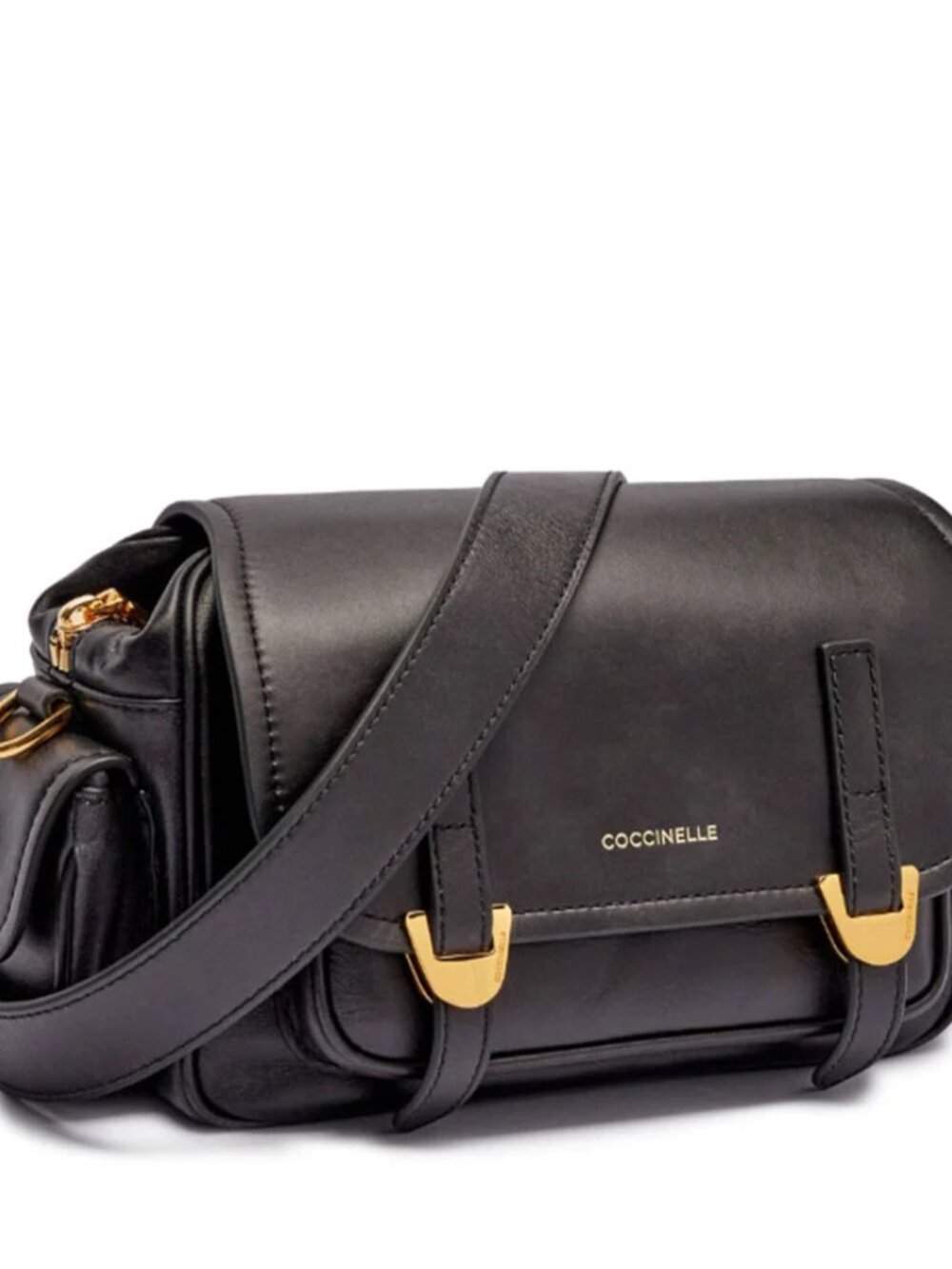COCCINELLE Black Smooth Vintage Leather Crossbody Bag Campus Small